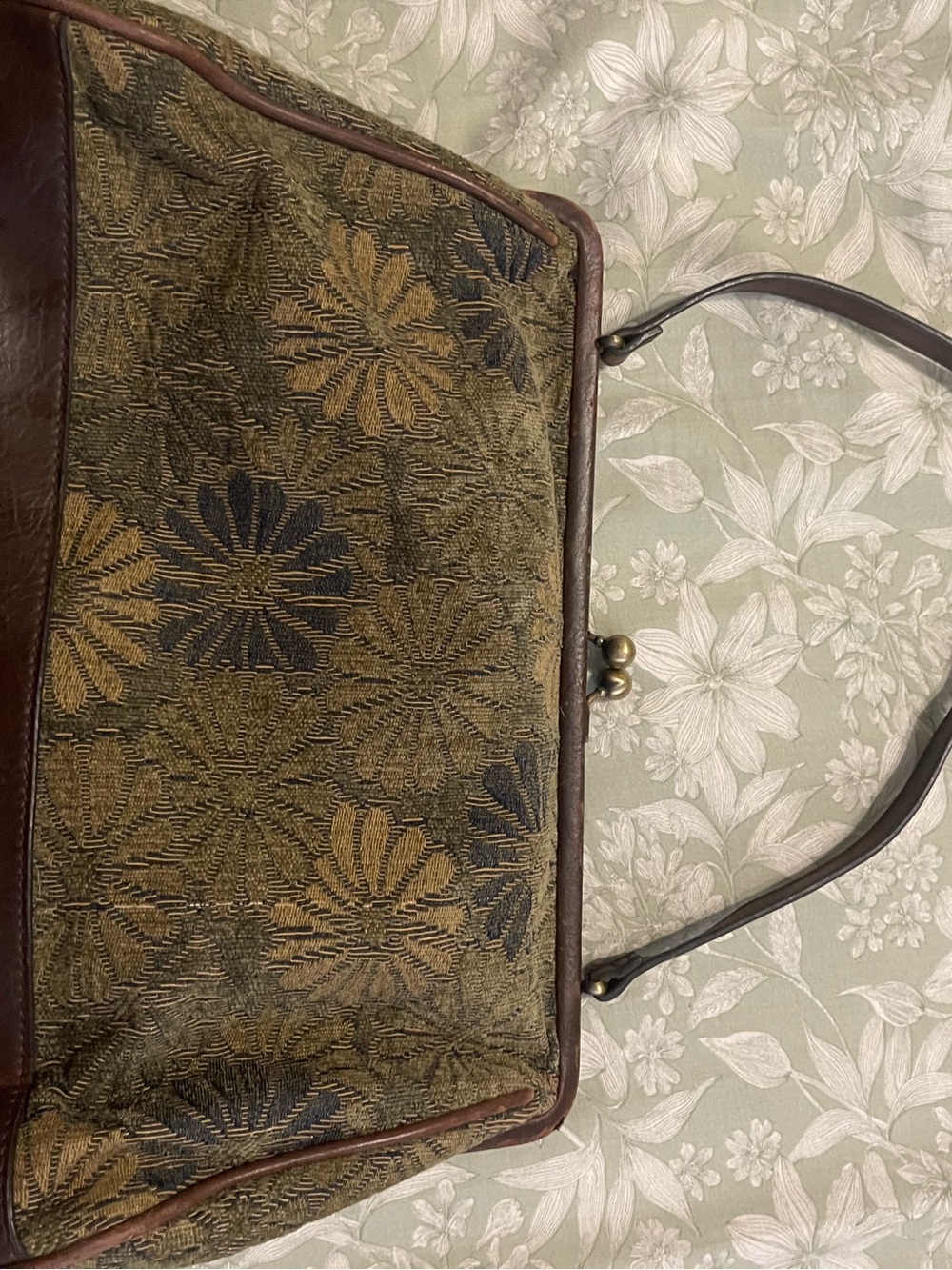 Vintage Patchwork Shoulder Bag in Brown, Orange, Red, Green - Picture 5 of 7